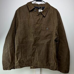 Flint And Tinder Flannel-Lined Waxed Trucker Jacket - Havana Brown XL